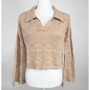 Altar’d State Crochet Knit Cropped Top Size Large Festival Boho Beach Resortwear